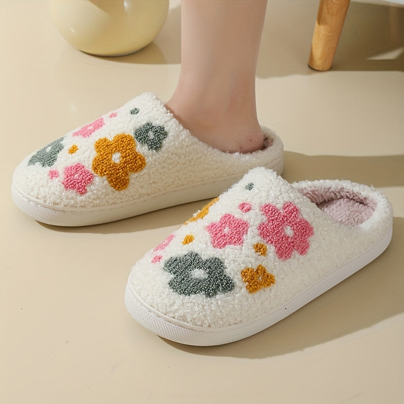 Pantoufles Chaudes en Forme de Fleur