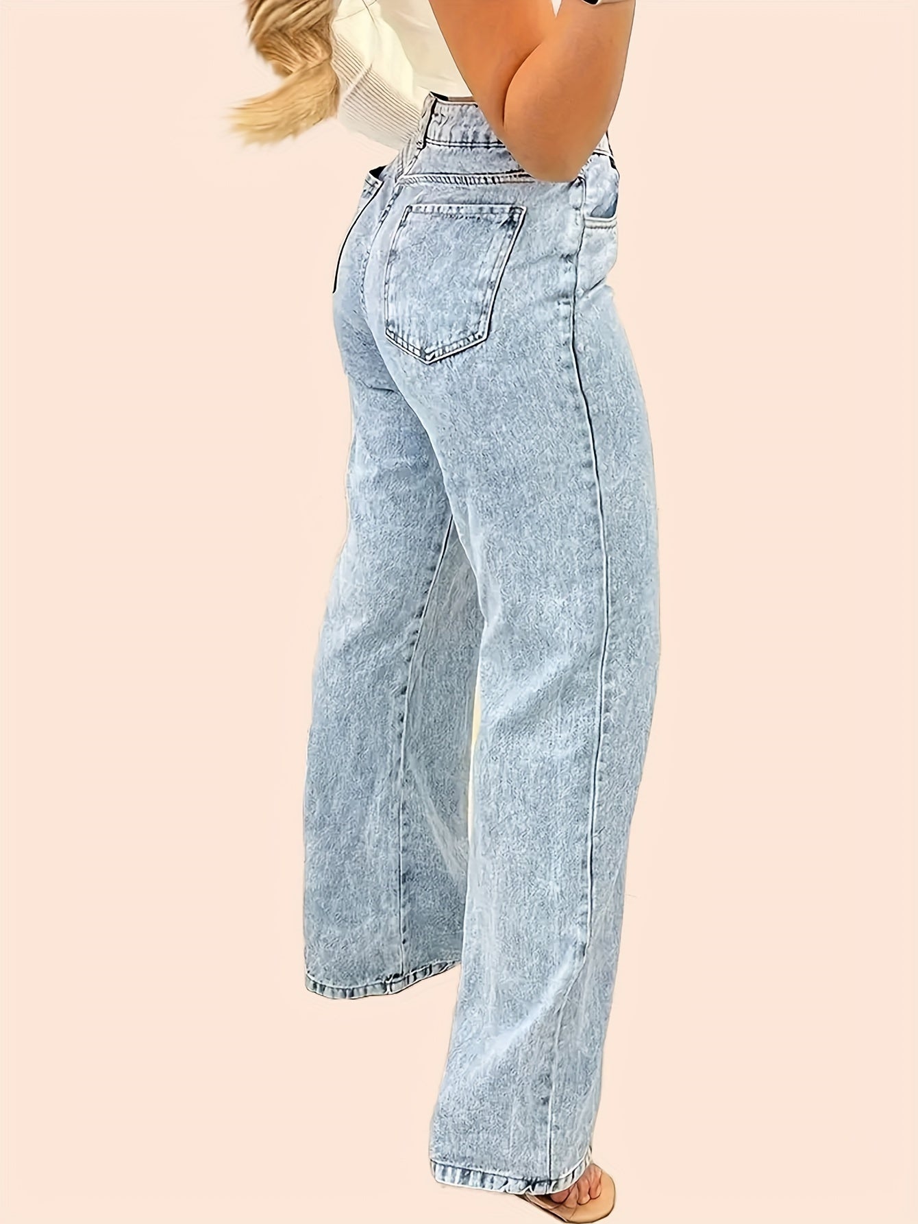 Jeans féminins polyvalents à coupe ample et décontractée