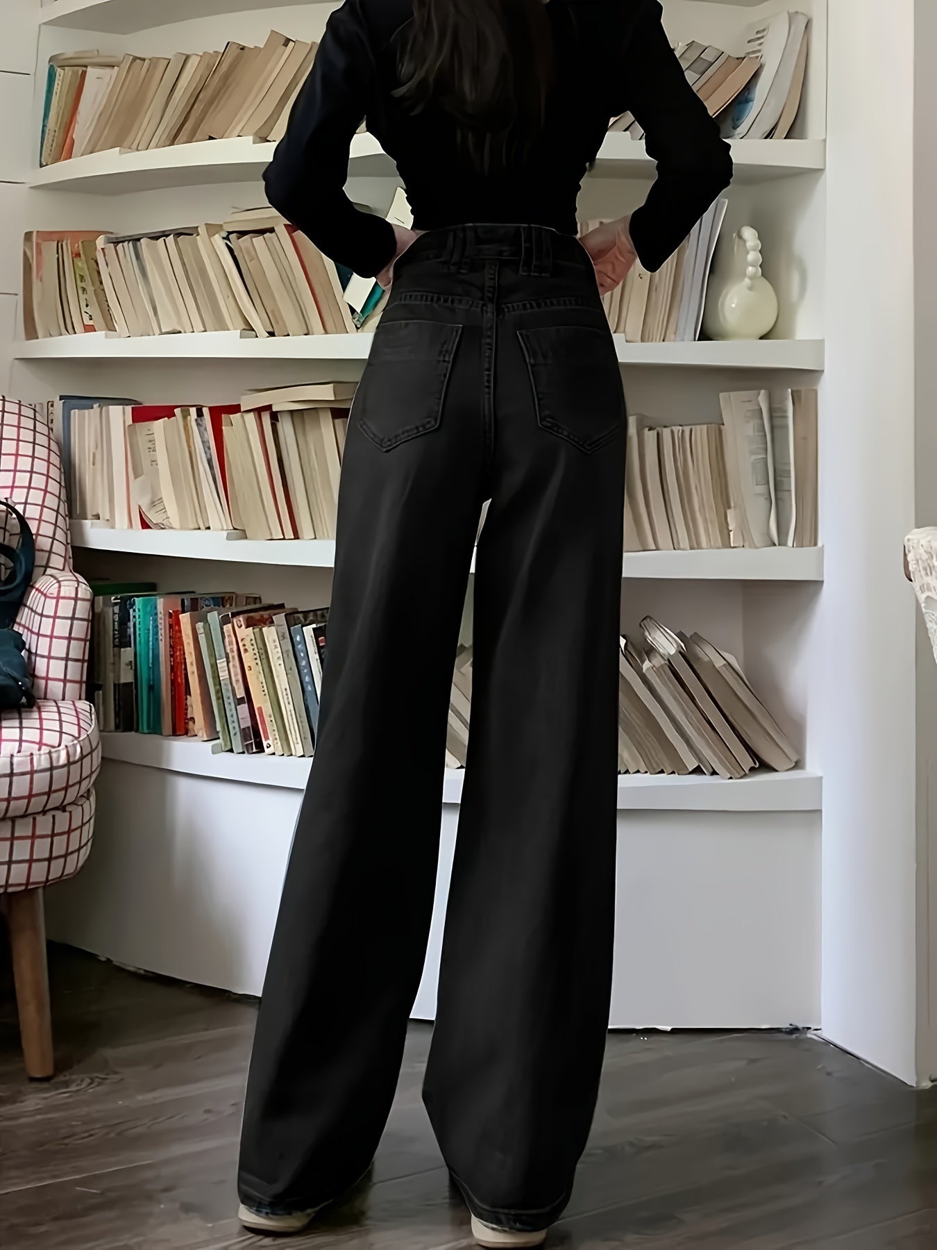 Jeans Vintage à jambe large pour femmes