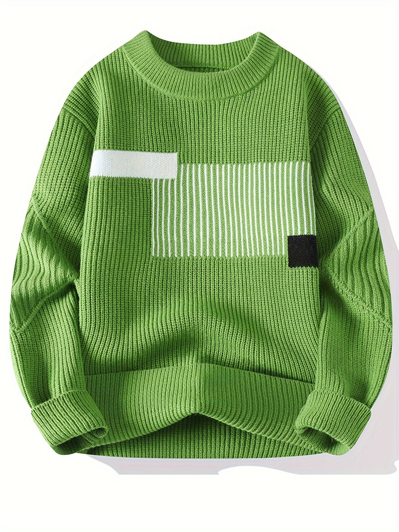 Pull Décontracté Color Block à Imprimé Géométrique