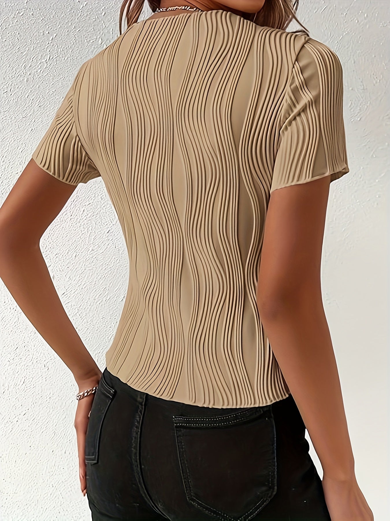 T-shirt cintré à côtes ondulées