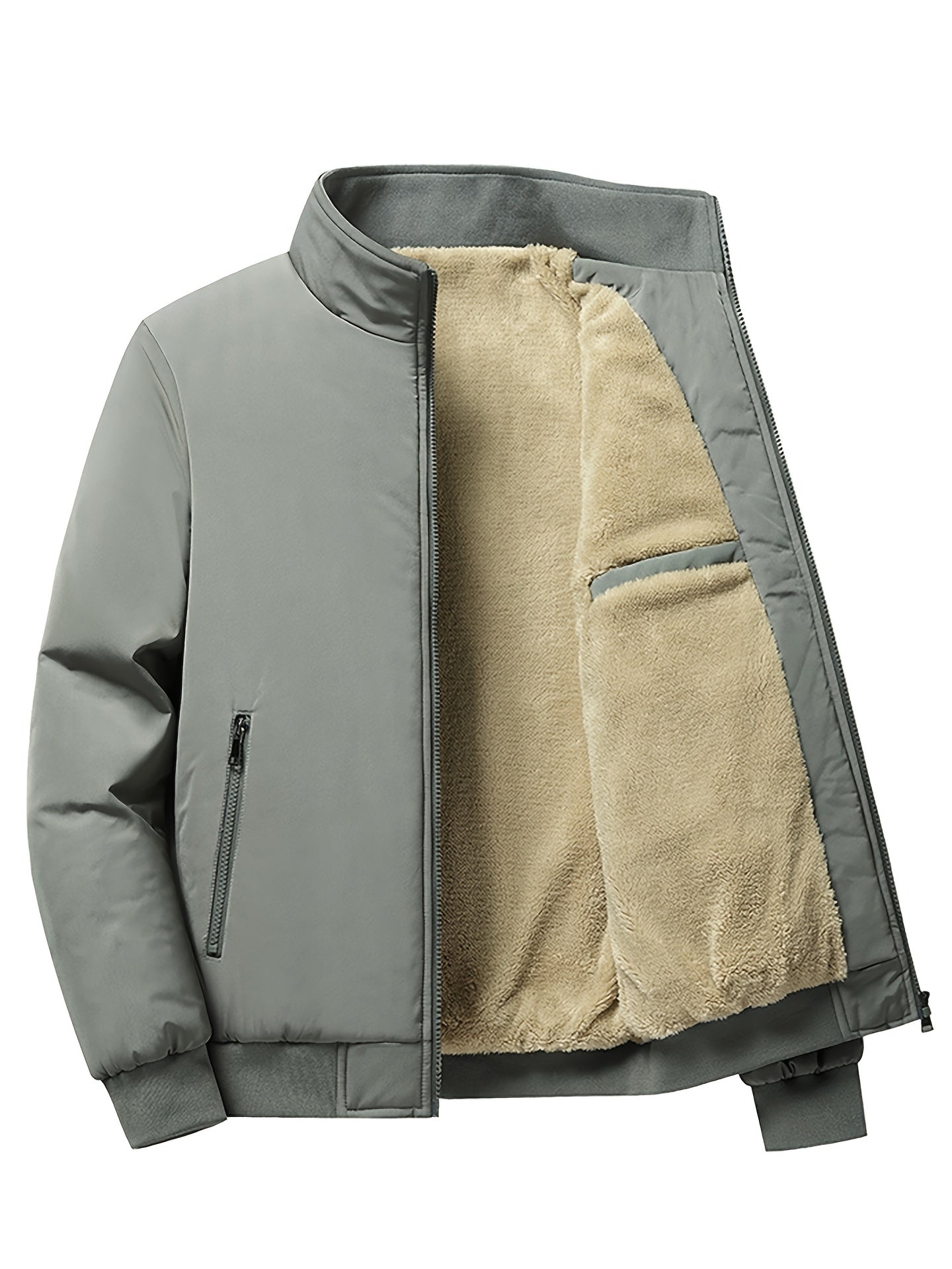 Blouson Polaire Chaud à Col Montant