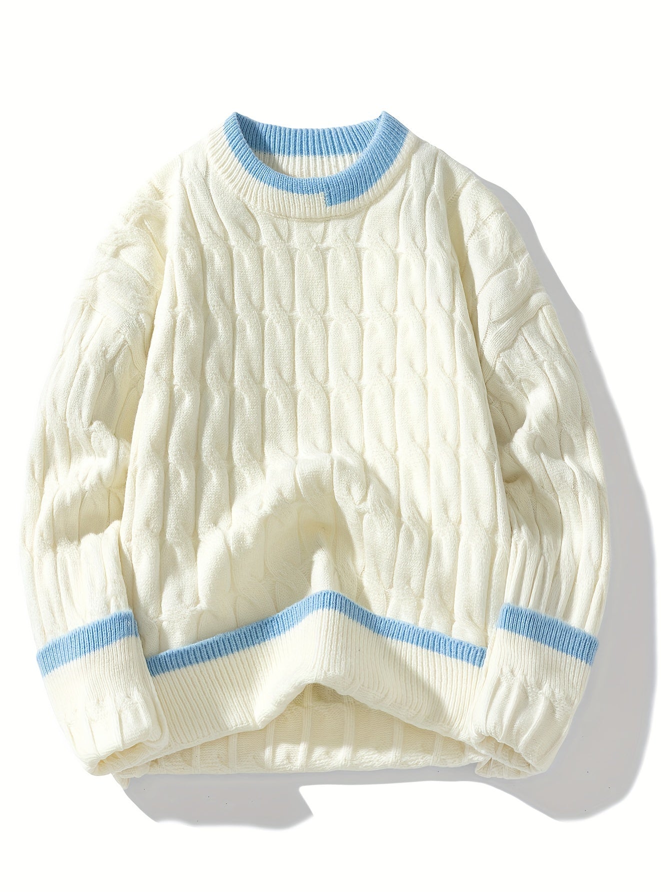 Pull décontracté à col ras du cou pour hommes