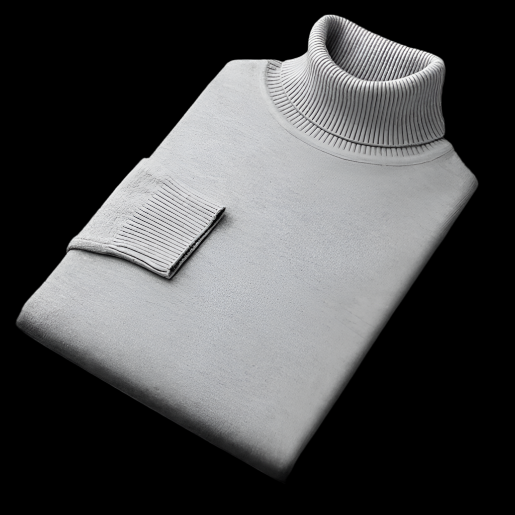 Pull Col Roulé en Tricot Anti-Boulochage