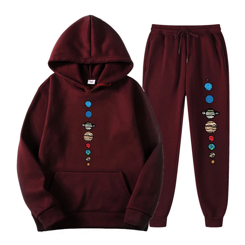 Ensemble Hoodie en Fleece et Jogging Décontracté