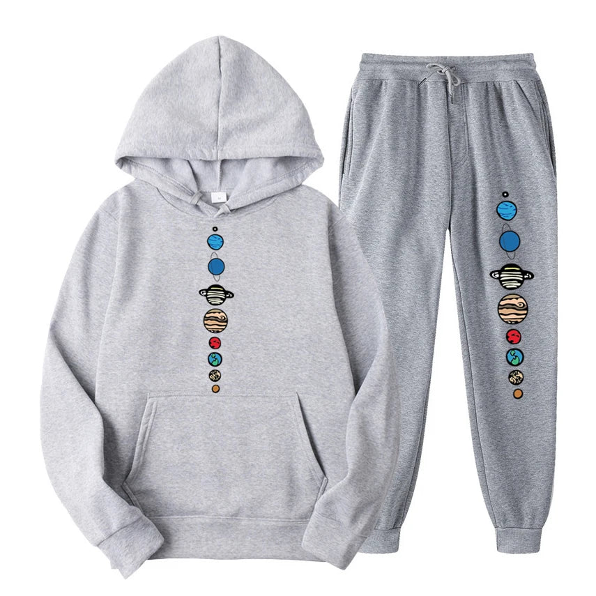 Ensemble Hoodie en Fleece et Jogging Décontracté