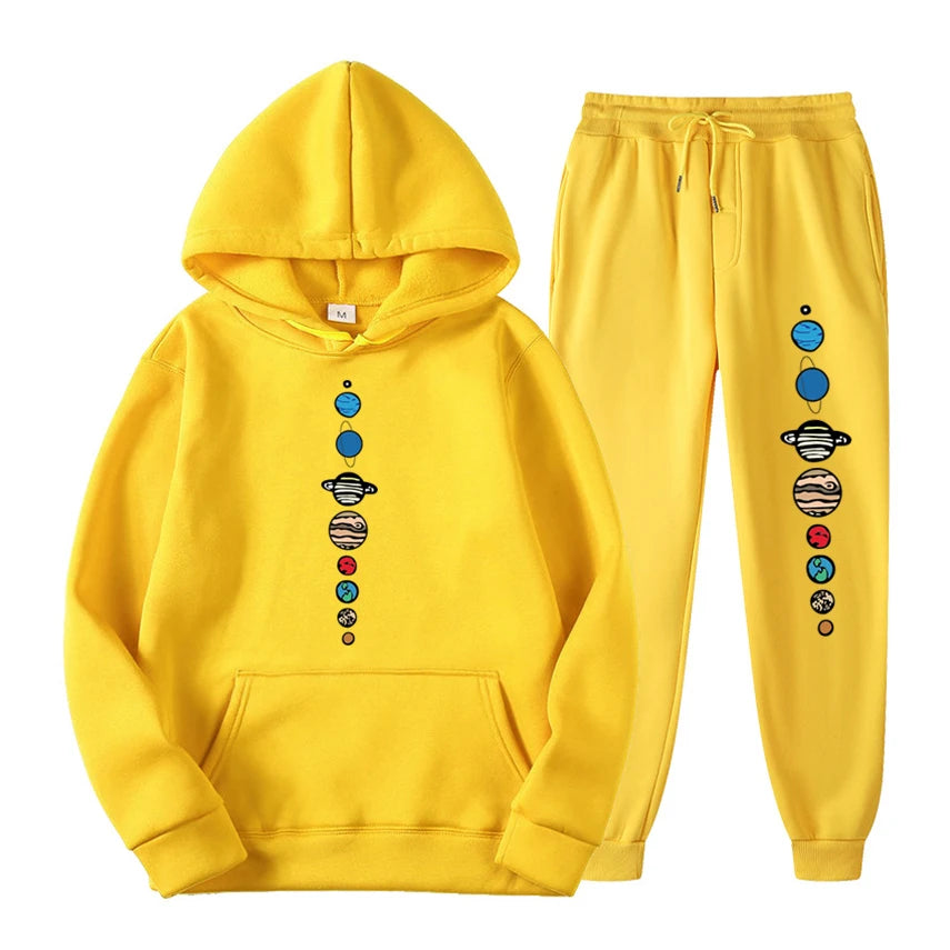 Ensemble Hoodie en Fleece et Jogging Décontracté