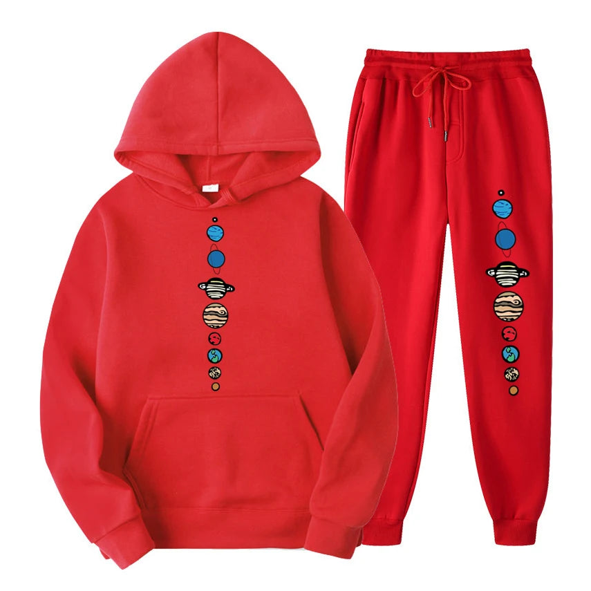 Ensemble Hoodie en Fleece et Jogging Décontracté
