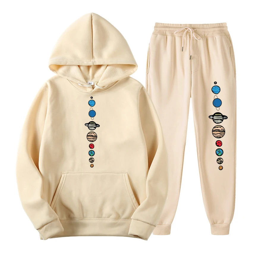 Ensemble Hoodie en Fleece et Jogging Décontracté
