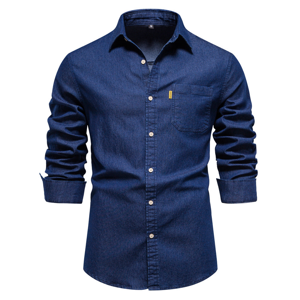 Chemise en jean à manches longues pour hommes