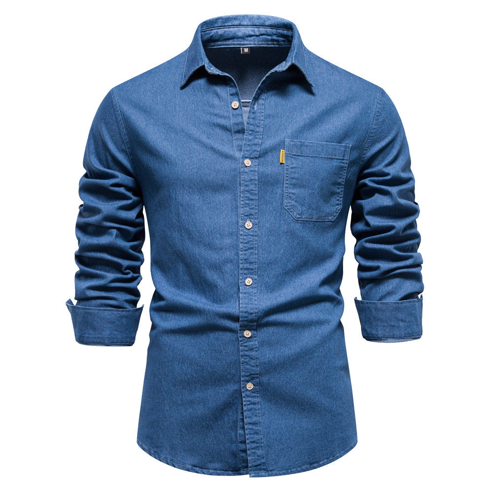Chemise en jean à manches longues pour hommes