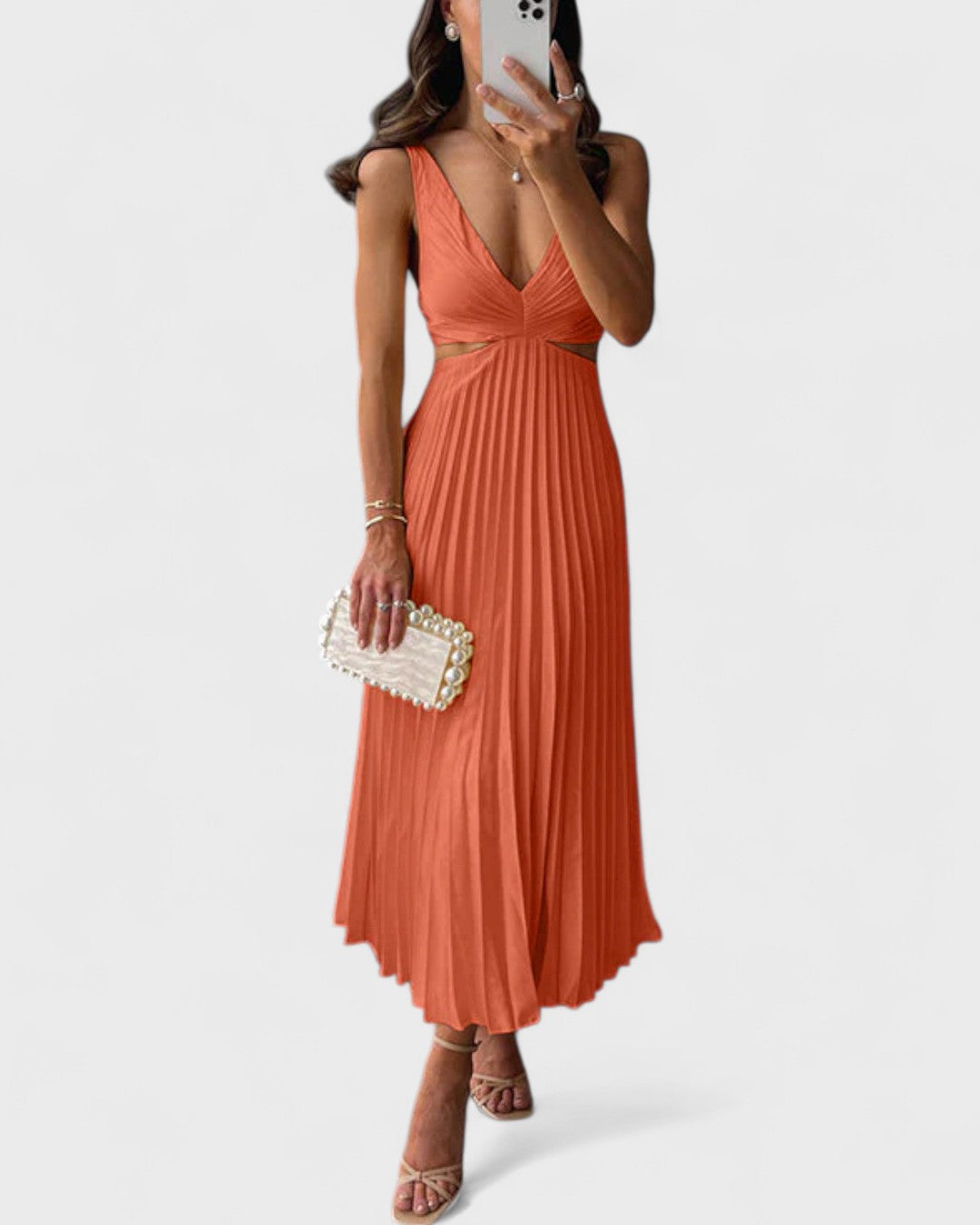 Robe plissée élégante