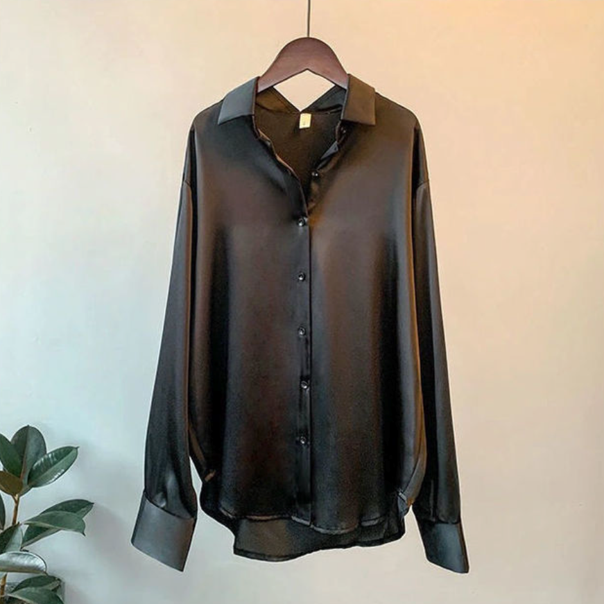 Chemise en satin pour femme