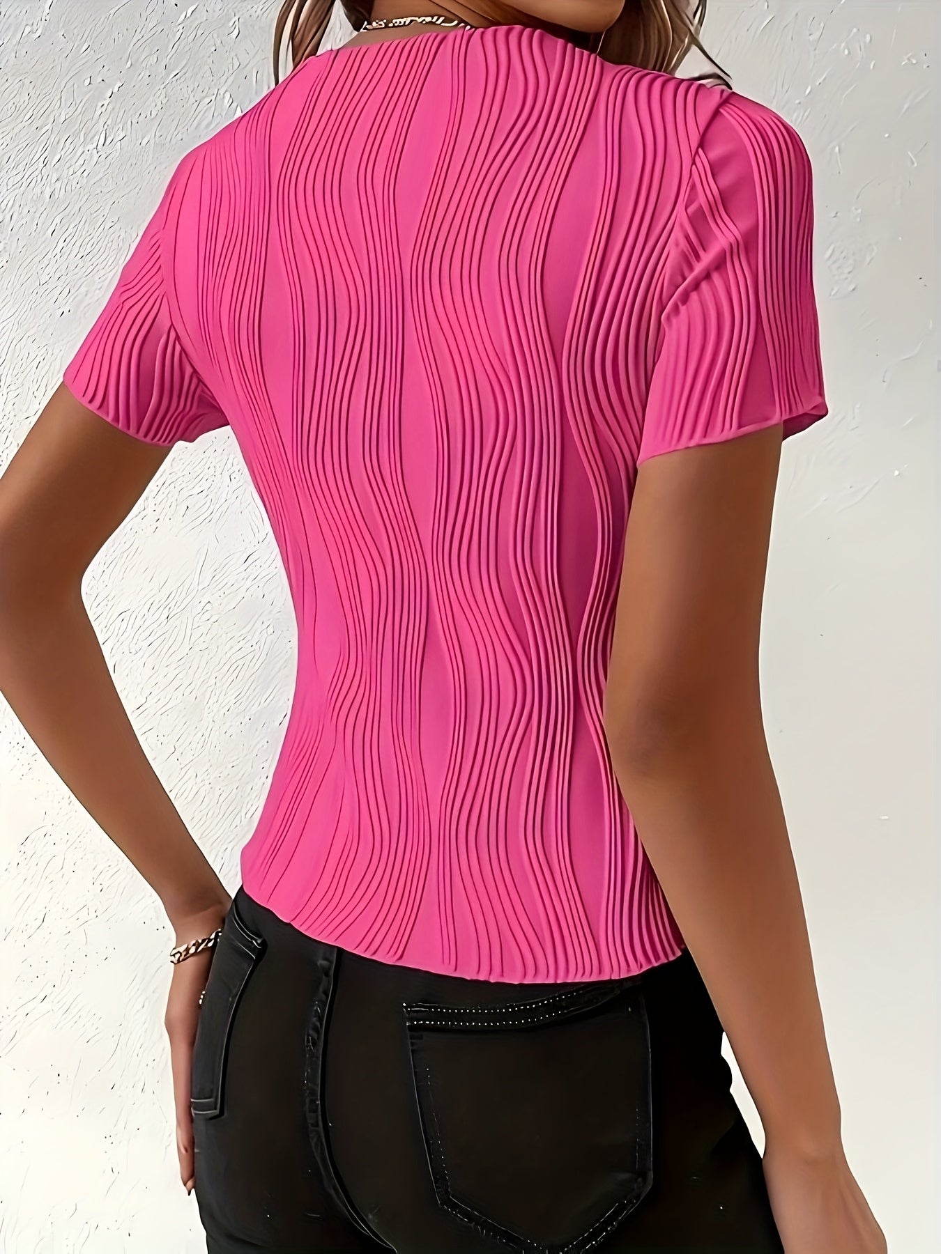 T-shirt cintré à côtes ondulées