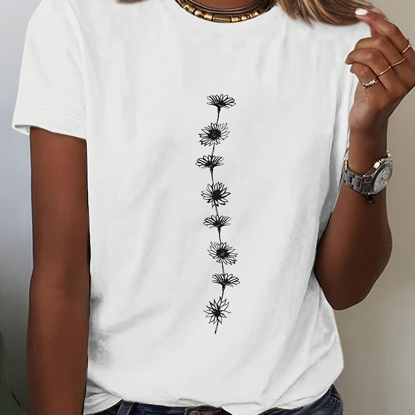 T-shirt avec marguerites