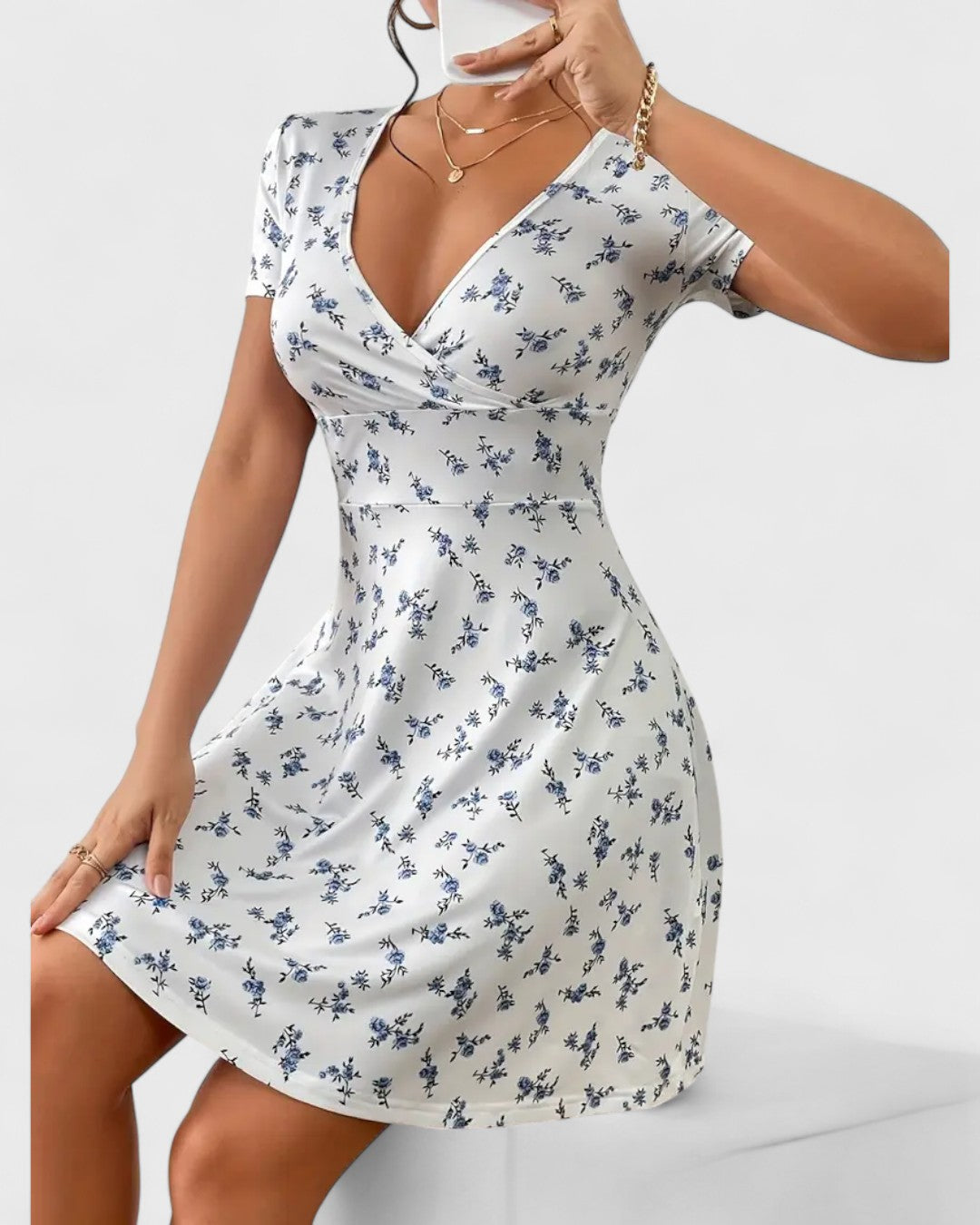 Robe portefeuille à fleurs