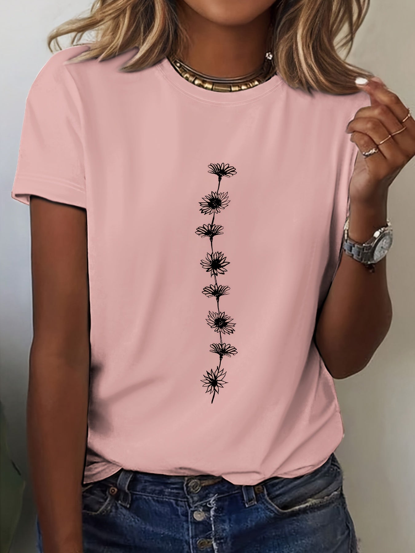 T-shirt avec marguerites