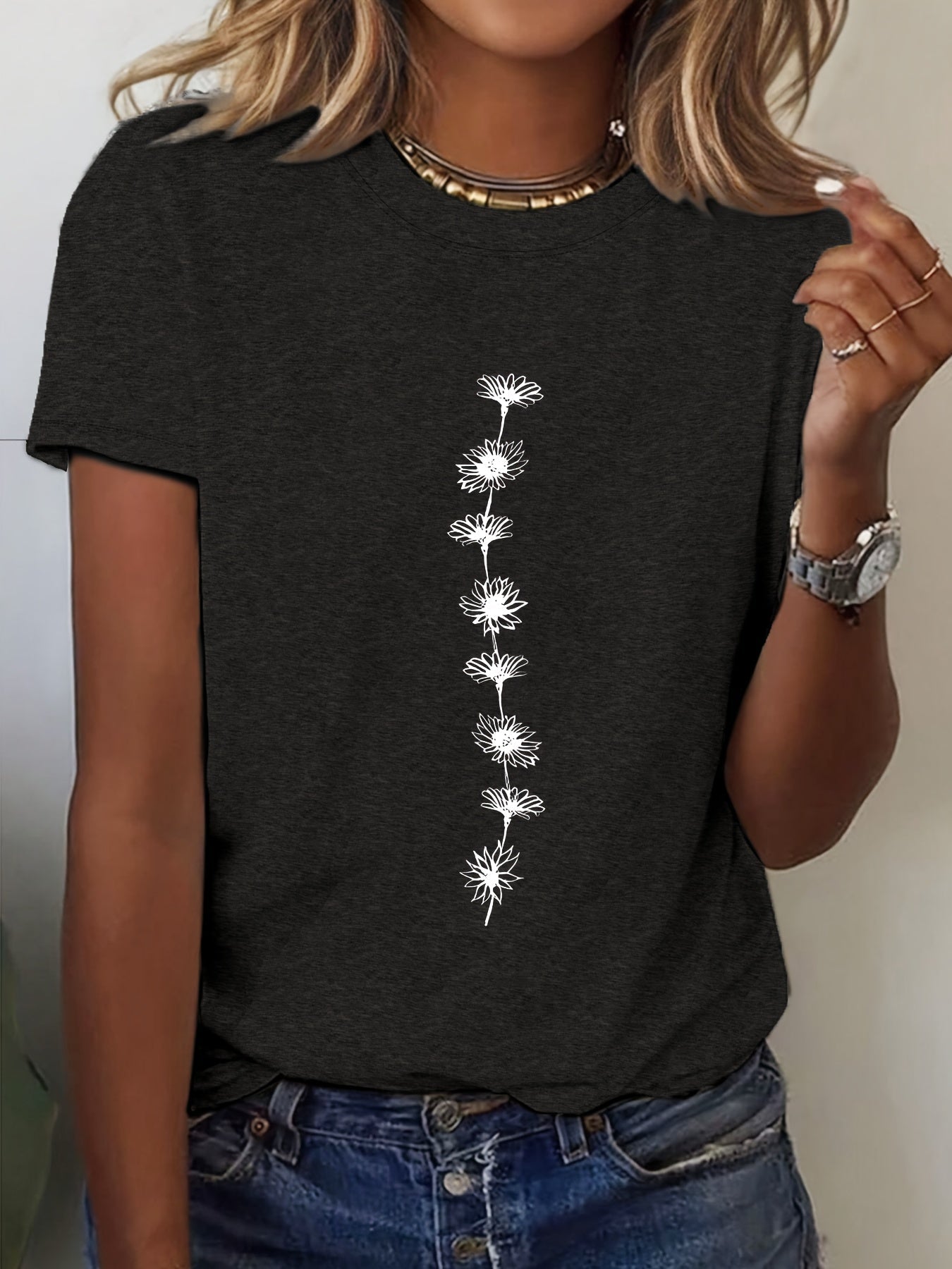 T-shirt avec marguerites