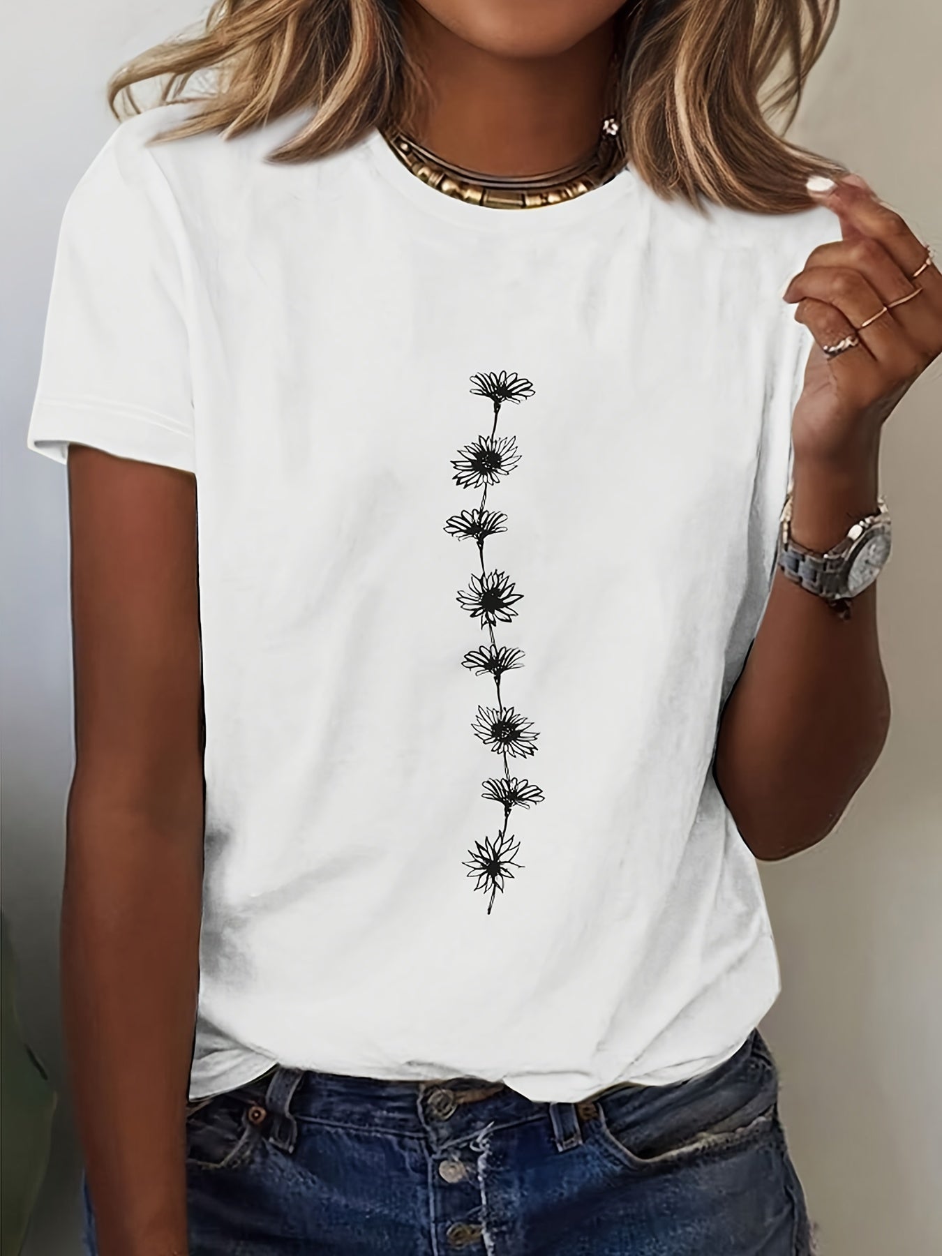T-shirt avec marguerites
