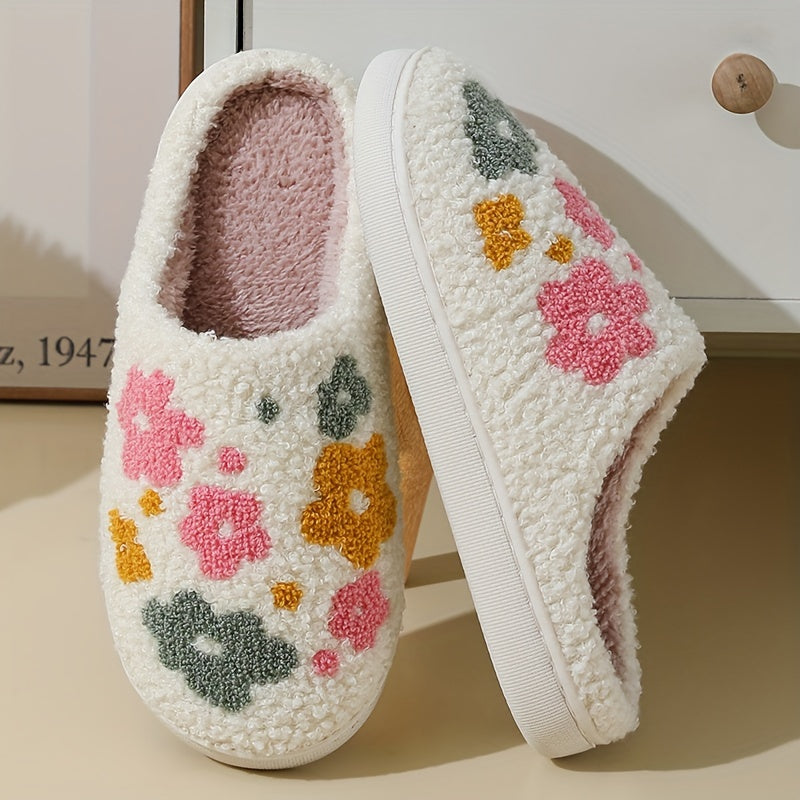 Pantoufles Chaudes en Forme de Fleur
