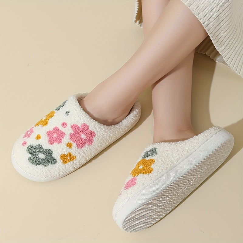 Pantoufles Chaudes en Forme de Fleur