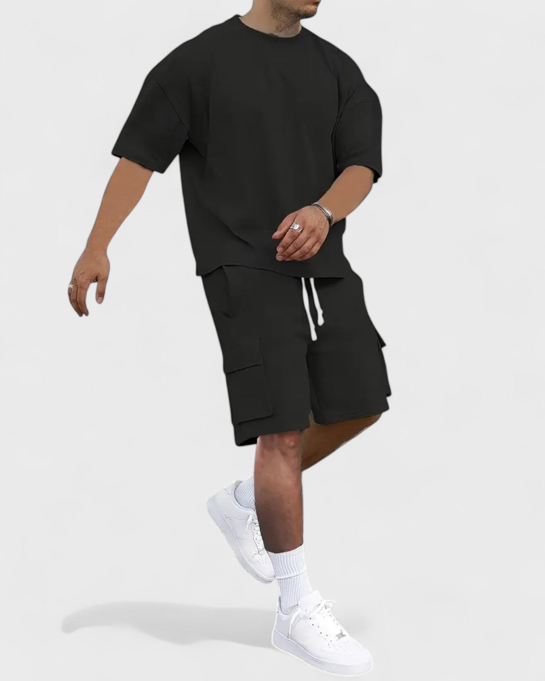 Ensemble t-shirt et short cargo homme