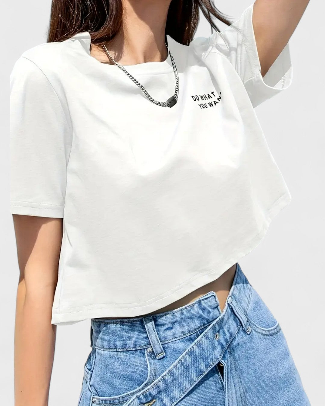T-shirt court imprimé "Do What You Want"