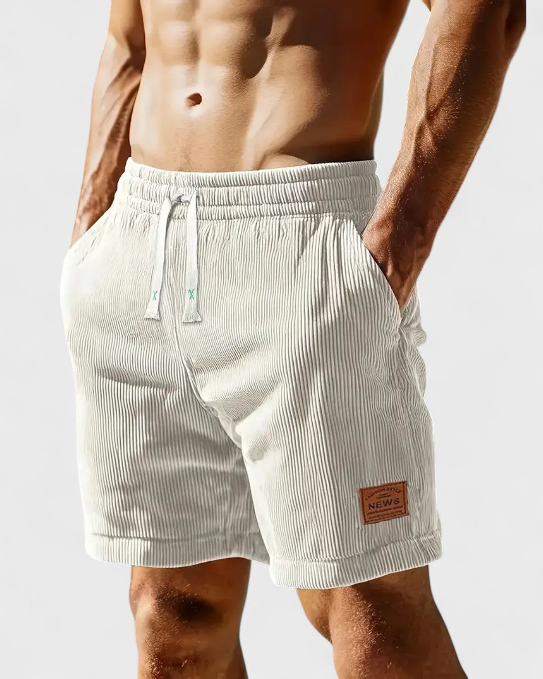 Short en jean droit mi-long