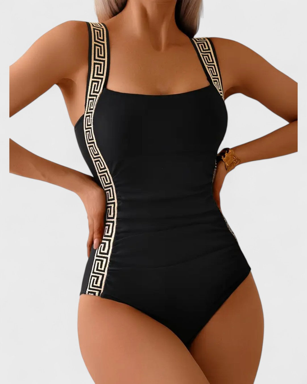 Maillot de bain une pièce à bretelles décoratives
