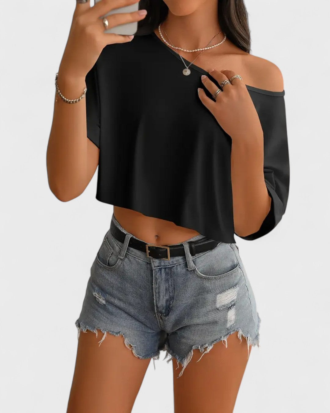 T-shirt court asymétrique