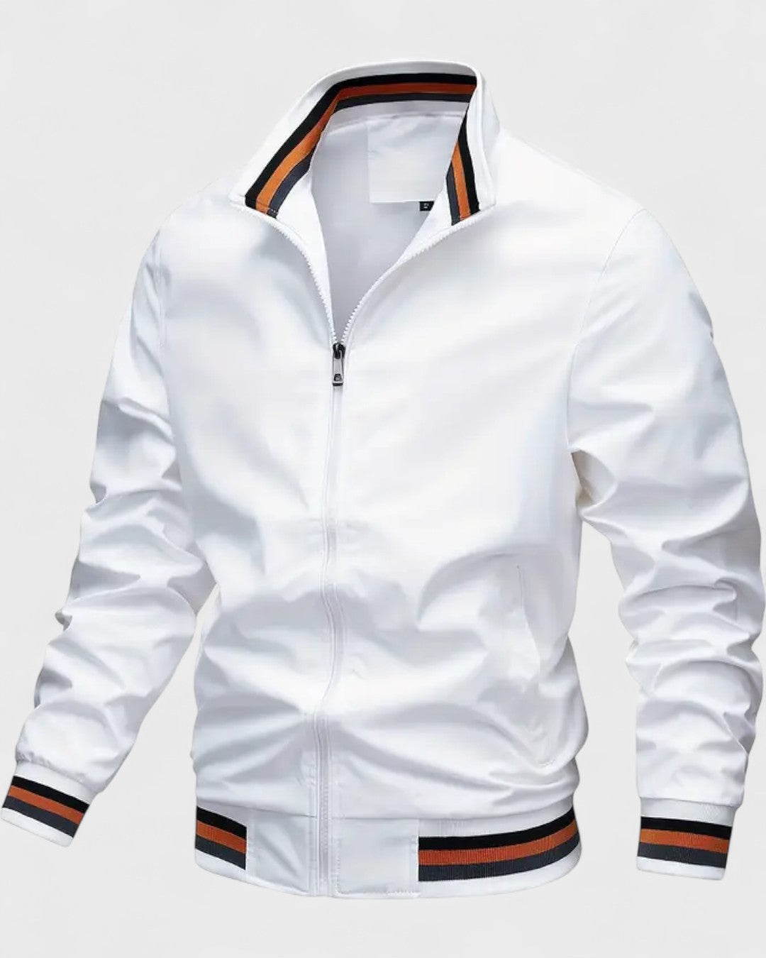 Blouson décontracté à col montant rayé