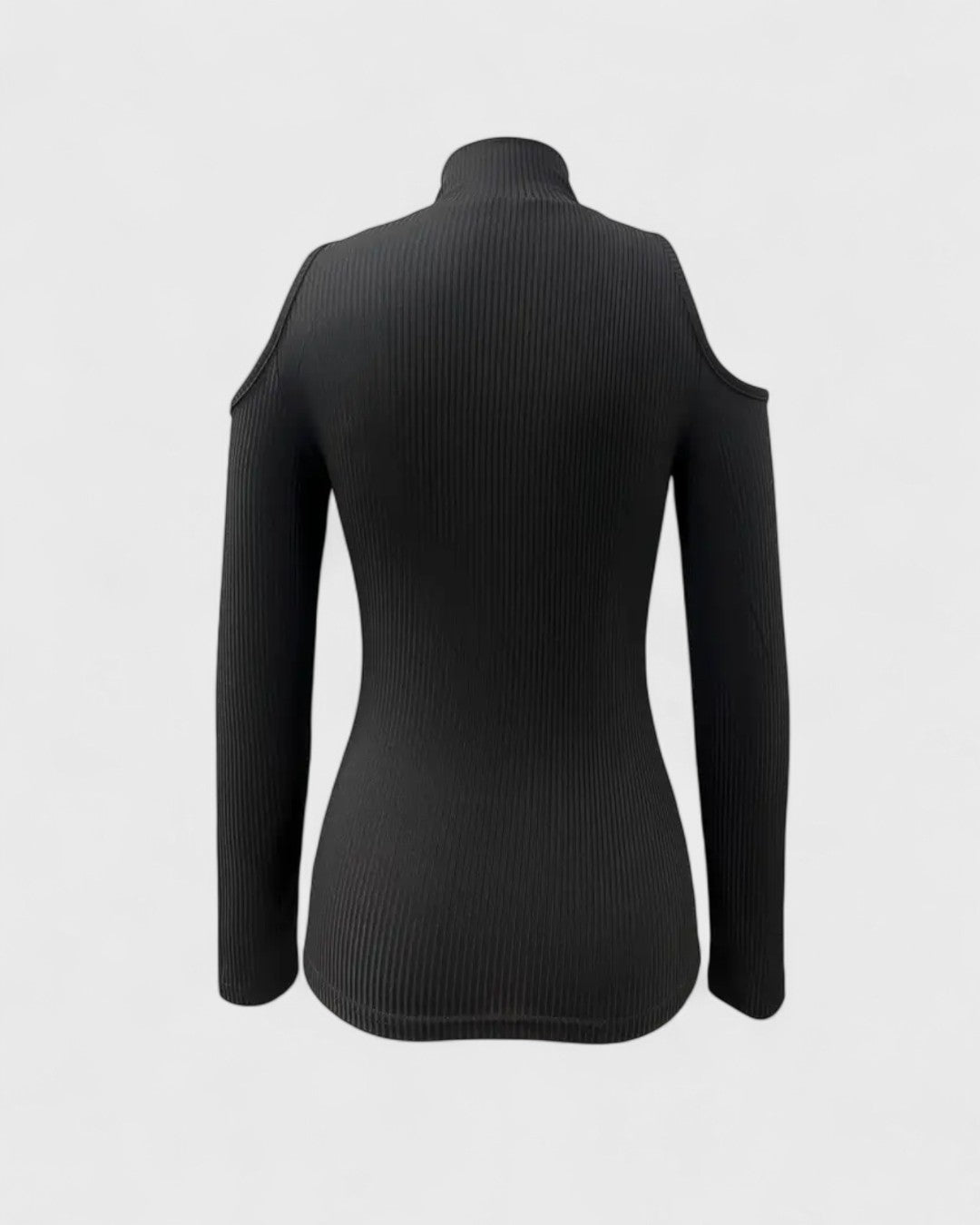 Haut épaules dénudées à col montant et zip