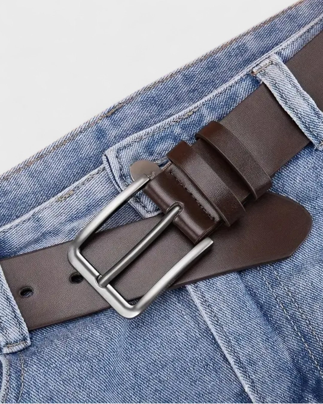 Arnaud | Ceinture en cuir véritable avec boucle carrée