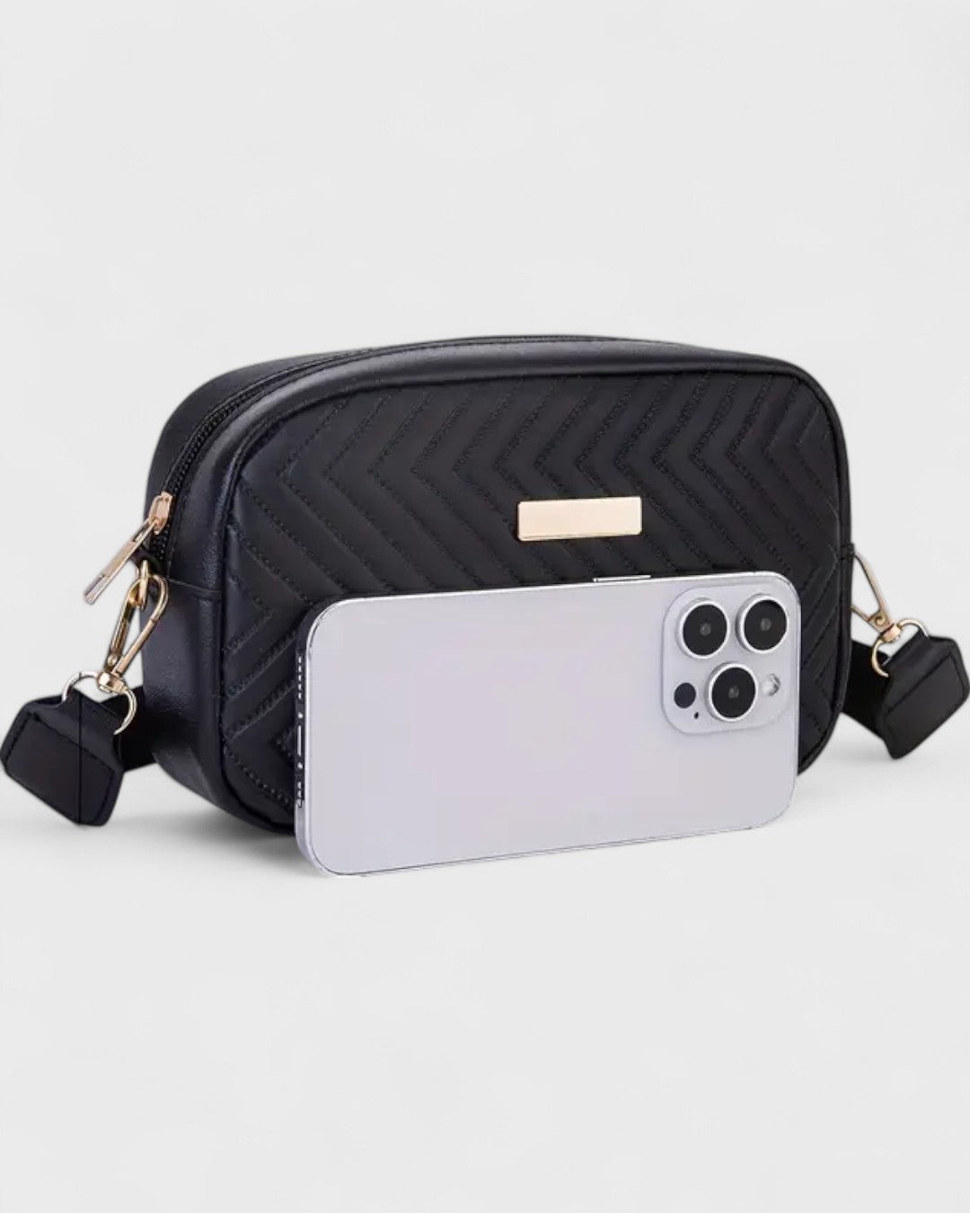 Sac bandoulière matelassé noir compact