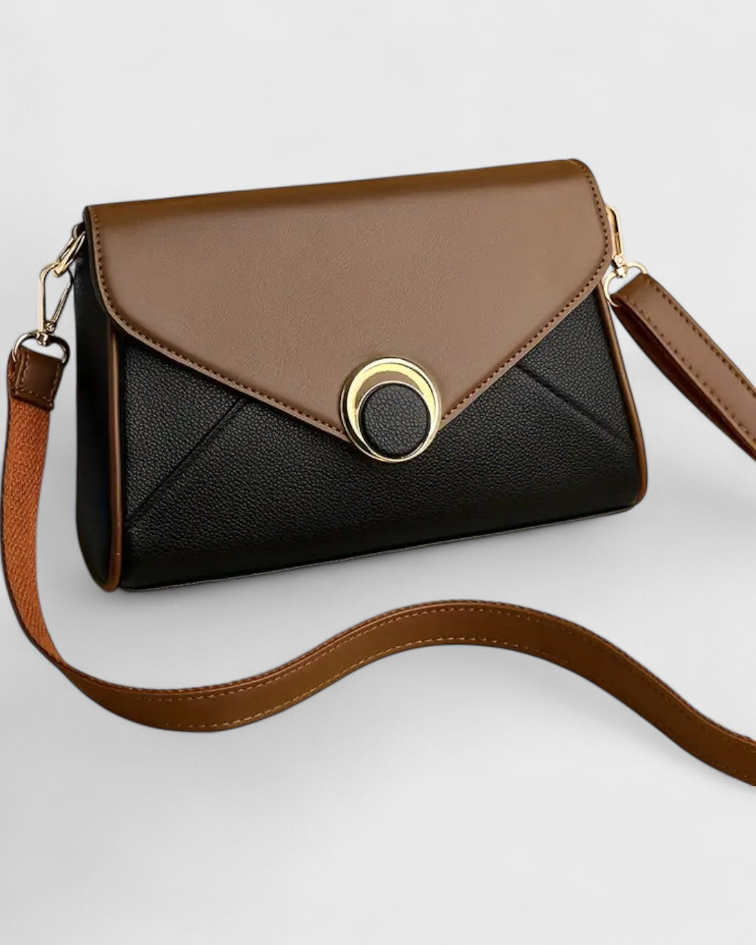 Sac bandoulière bicolore à boucle ronde