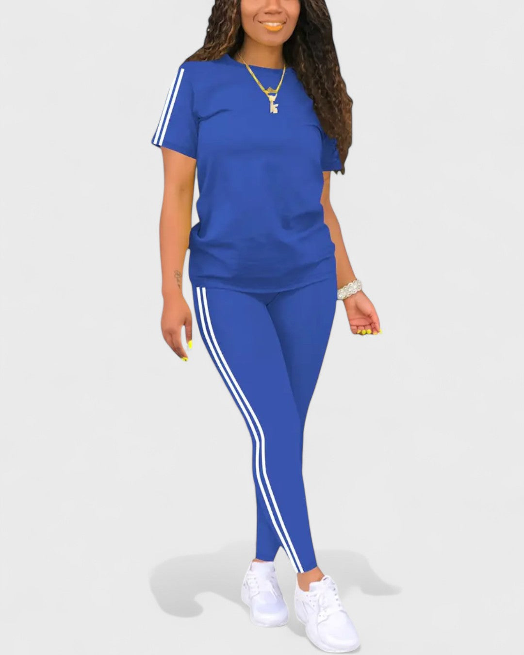 Ensemble t-shirt et legging à bandes contrastantes