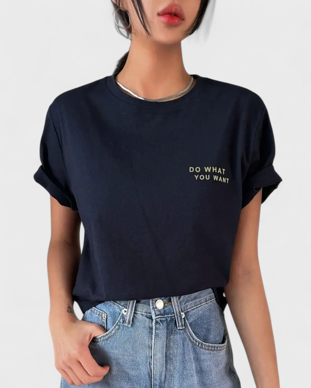 T-shirt court imprimé "Do What You Want"
