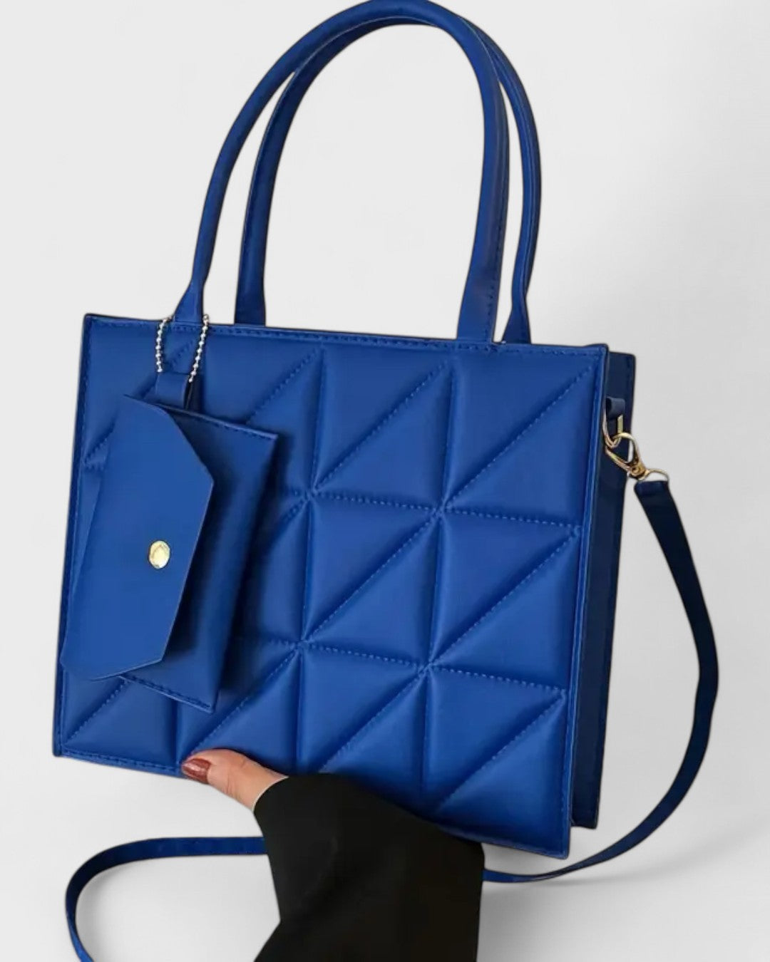 Sac à main matelassé avec pochette assortie