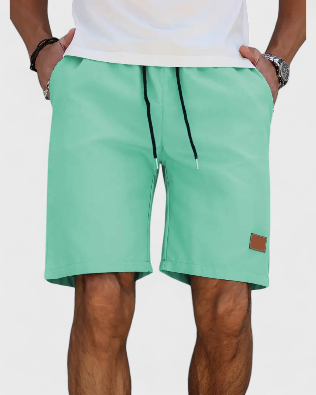 Short en jean droit classique pour homme