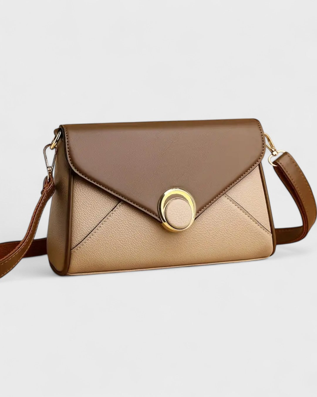 Sac bandoulière bicolore à boucle ronde