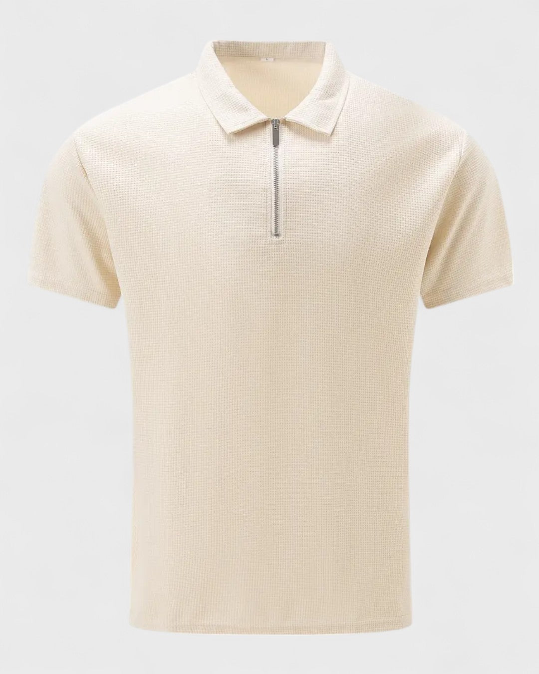 Polo zippé à col structuré