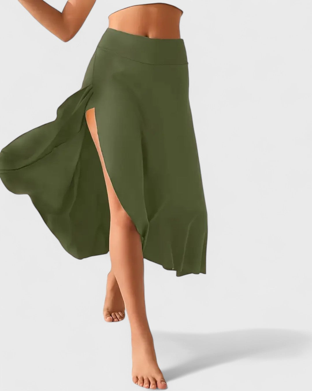 Jupe drapée à fente asymétrique