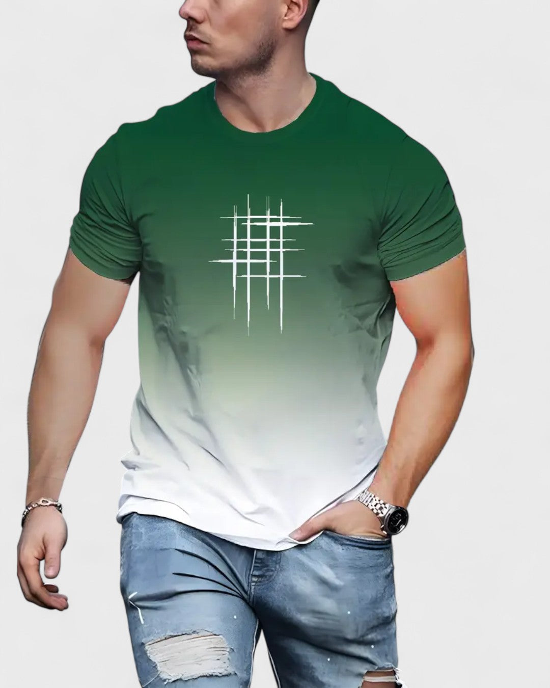 T-shirt homme imprimé style dégradé