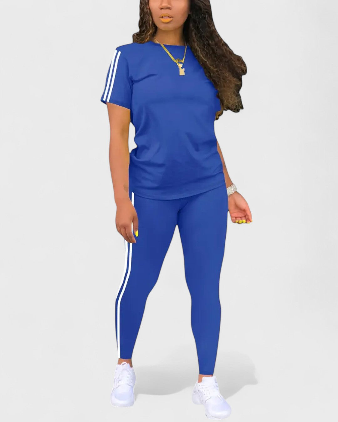 Ensemble t-shirt et legging à bandes contrastantes