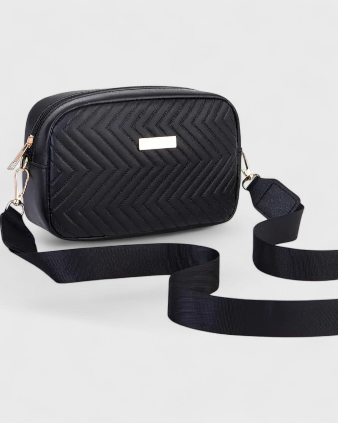 Sac bandoulière matelassé noir compact