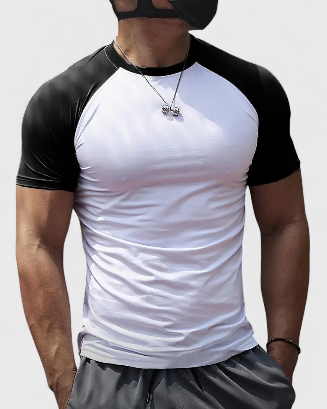 T-shirt de sport pour homme en tissu à séchage rapide