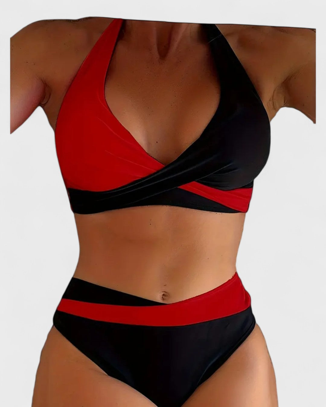 Maillot de bain deux pièces en blocs de couleurs