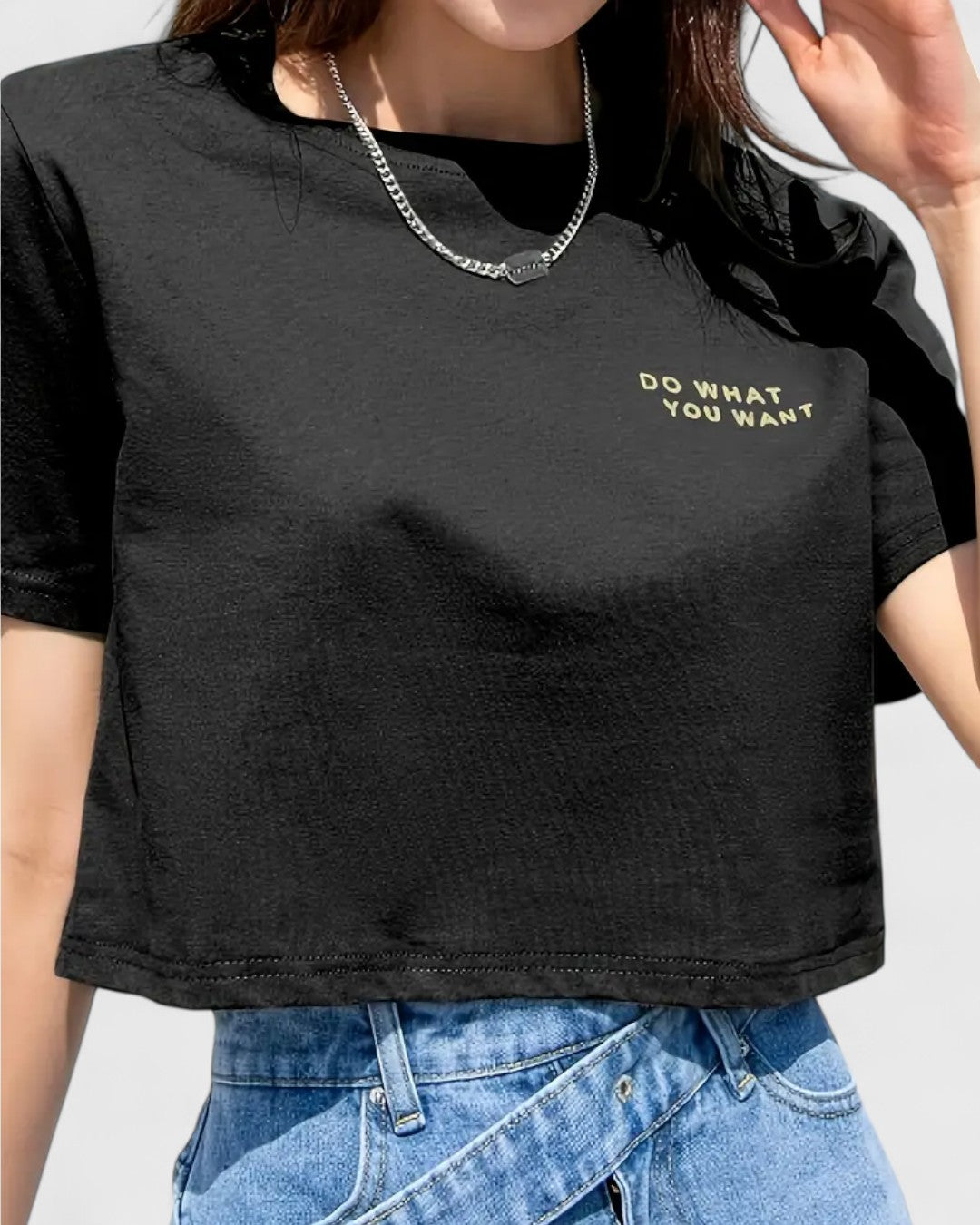 T-shirt court imprimé "Do What You Want"