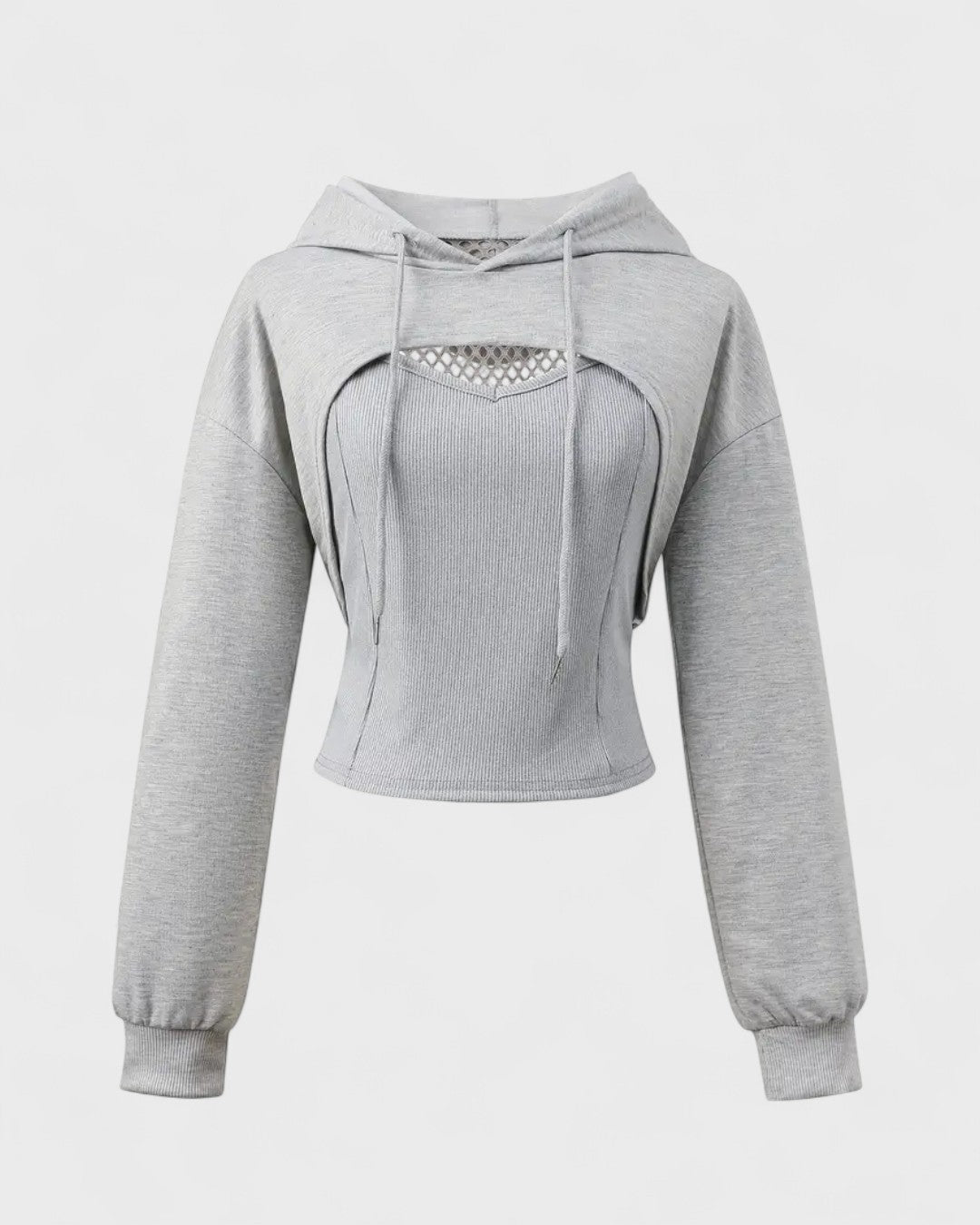 Sweat cropped en maille contrastée