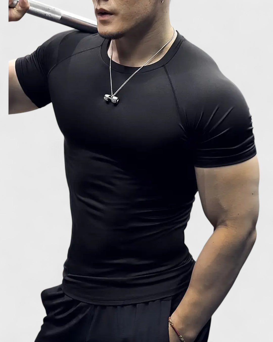 T-shirt de sport pour homme en tissu à séchage rapide